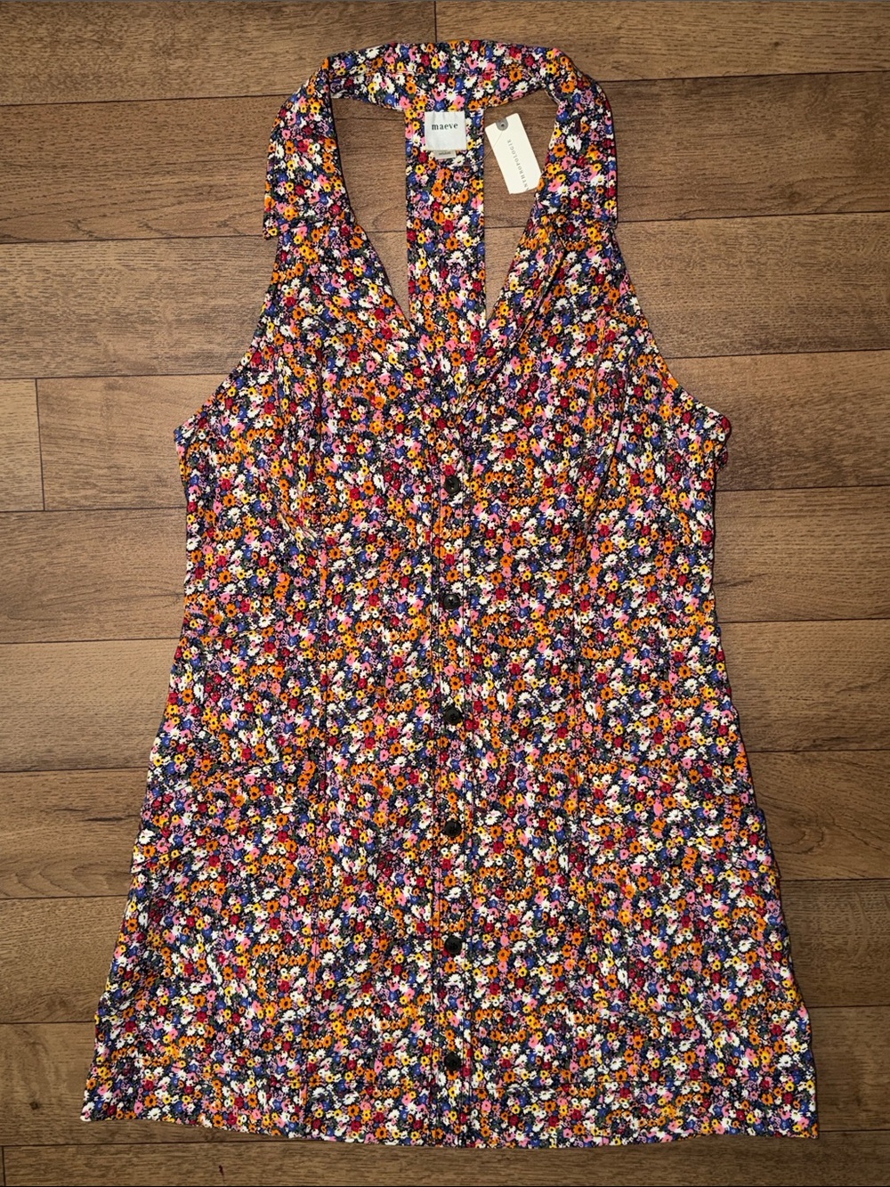 Maeve Size Extra Large Sleeveless T-Back Mini Dress Floral NWT Anthropologie XL